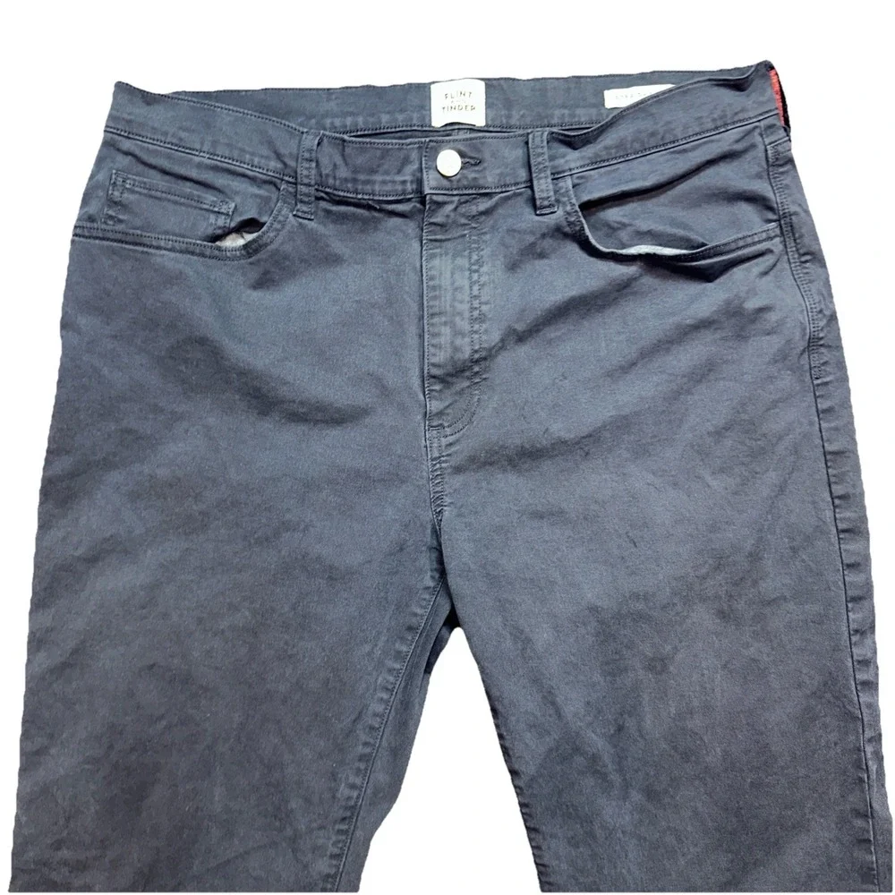 Flint and Tinder Pants Men (Fit 36x33) Blue Chino Straight Huckberry Stretch